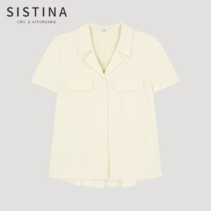 [SISTINA] 인기 코튼 오픈 칼라 셔츠_AWWSTO21130_LY