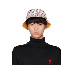 25 FW 아페쎄 남성 오프 화이트 리버서블 마크 버킷햇 231252M140002