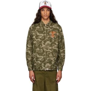 25 FW BAPE 남성 카키 아시아 카모 재킷 241546M180007