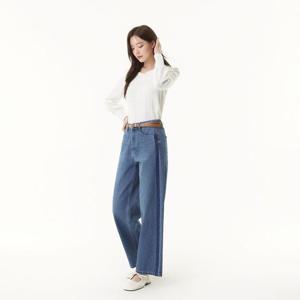 [플라스틱아일랜드] 와끼배색 루즈핏 데님 팬츠 PR2DP382