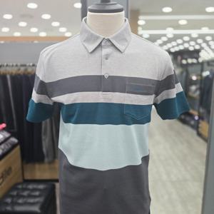 [크로커다일남성]블럭패턴포켓제천카라티 CDAAB TS240141
