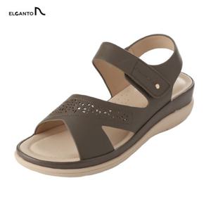 [엘칸토(여성화)]여성 컴포트 벨크로 펀칭 샌들  LCWW52U526 (브라운)