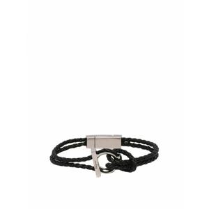 [SALVATORE FERRAGAMO] 라프리마 남성 팔찌 Brangles 간치니 위드 실버 디테일 712422770141 블랙 /8
