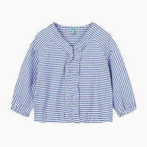 [베네통]시어서커 스트라이프 패턴 블라우스 (BABL70531)