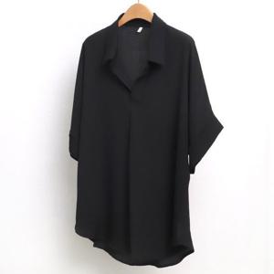 [아이우먼]빅사이즈반팔블라우스 5181L506 오픈롤업블라우스 WW