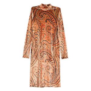 25 FW 에트로 페이즐리 프린트 모크 넥 미디 드레스 WRHA023799IAS53 TP439507585