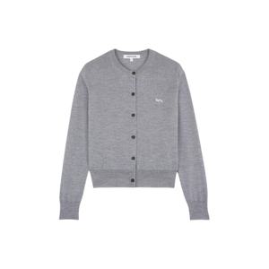 메종 키츠네 베이비 폭스 패치 레귤러 가디건 - 미디움 그레이 멜란지  MW00507KT1036H131