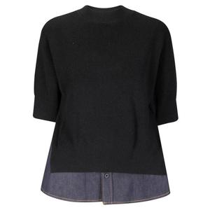 사카이 후드 티셔츠 2507969 027 BLACK INDIGO