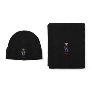 폴로 랄프로렌 머플러 비니 세트 베어 울 PC1044-001