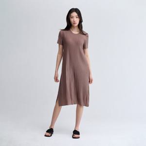 [플리츠미(여성)]A라인 폴딩 라운드넥 숏 슬리브 원피스_EPOPM225025