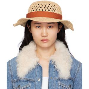 끌로에 베이지 크로셰 라피아 버킷햇 CHC24SD082RIA 241338F015001
