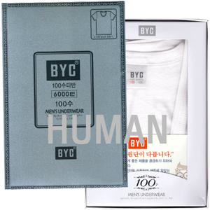 BYC하이퀄리티남성용100수반팔런닝1매BYI6032