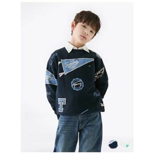 [타미힐피거칠드런2] 올 오버 프린트 스웨트 셔츠 T42F6KKO410BT1 3T 16세