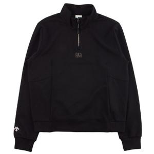 [데상트] 여성 셔링 엠보 반집업 맨투맨 SP322UAN89 BLK