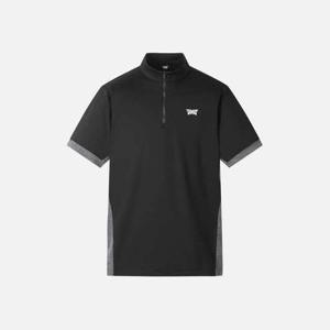 M PXG골프반팔티 UQC PIMPM3231-21 피엑스지 썸머 컬러 블록 하프 집업 티셔츠 블랙