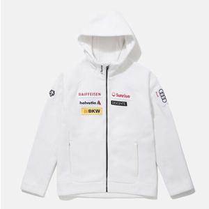 [데상트] 스위스 스키 후드형 기모 본딩 SP323SKT98WHT0 긴팔티