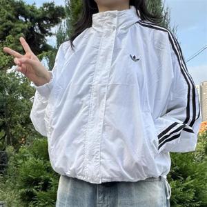 아디다스 여성 3S 우븐 윈드브레이 화이트 바람막이 자켓 JX1450