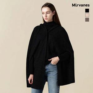 [국내생산] 미르바네스 알파카 블렌드 후드 케이프 가디건
