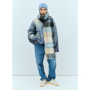 25 FW 아크네 남성 모헤어 체크 스카프 acn0357003blu