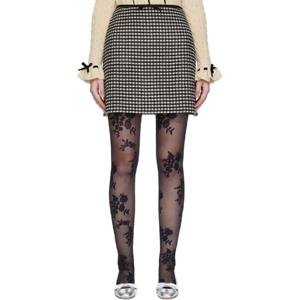 발렌티노 미니스커트 블랙   화이트 체크 미니 스커트 252476F090001