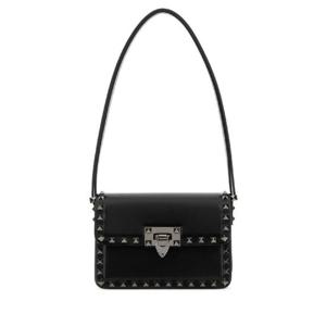 VALENTINO GARAVANI Black leather Rockstud23 shoulder bagA 4W2B0M42QYV 0NO