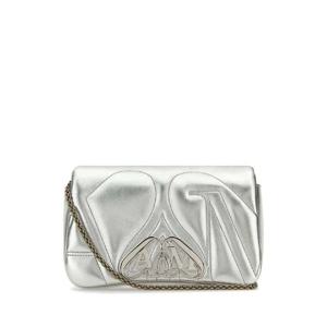ALEXANDER MCQUEEN Silver leather mini Seal clutch 7770111BL0I 1400