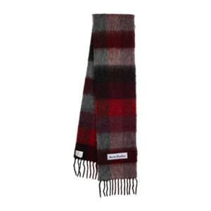 아크네스튜디오 울 블렌드 체크 머플러 CA0084 BBI RED BLACK
