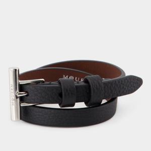 알렉산더맥퀸 가죽 슬림 버클 팔찌 8133631AAUG1000 BLACK