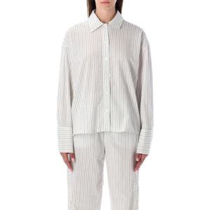 캘빈클라인 셔츠 000QS7243E ZEW WHITE BLACK STRIPE