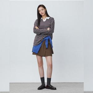 플라스틱아일랜드  카라배색 스트라이프 티셔츠 (PR3CL961)
