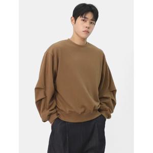 [빌리버스] 남자 맨투맨 긴팔 무지 소매 핀턱 코튼 오버핏 티셔츠 BOID020
