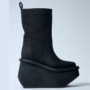 25 FW 릭오웬스 Factory 오버 플랫폴솔 레더 팩토리 부츠 블랙 RR02E1883 LWN 09