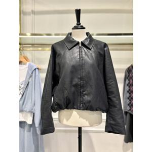 [시슬리] (SALE70541) 페이크 레더 집업 크롭 점퍼