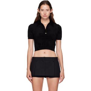 25 FW 아미리 여성 블랙 벨벳 폴로 셔츠 252886F108007