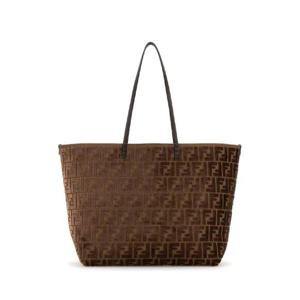 FENDI Embroidered chenille large Roll shopping bag 8BH425AT14 F0L1B