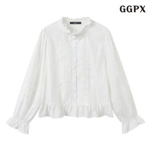 GGPX 러블리 레이스 버튼업 블라우스 (GPCBA048D)