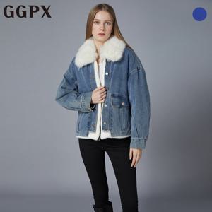 GGPX  페이크 퍼 배색 윈터 데님 자켓 (GOZDJ001F)