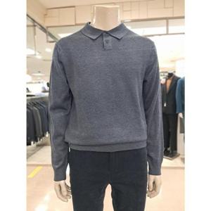 바쏘옴므 세이브존05 네이비울혼방기본카라긴팔니트 WSY3WT40ANY
