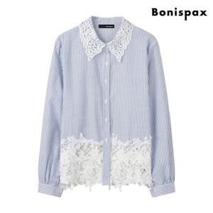 [보니스팍스(여성의류)]레이스 펀칭 카라 긴팔 셔츠 (XP3BA038L0)