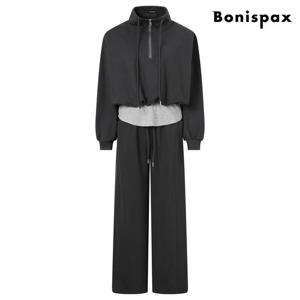 [보니스팍스(여성의류)]레이어드 하이넥 티셔츠 밴딩 팬츠 셋업 (XP3OW007L0)
