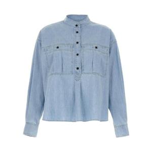 이자벨마랑 에뚜왈   긴팔 셔츠 SS25 HT0601FAC1I01E30LU 5604013 Light Blue