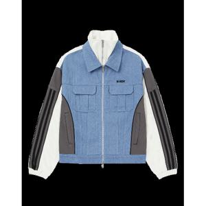 [널디] 유니 데님 믹스 트랙 탑 PNES24TR06 UNI DENIM MIX TRACK TOP