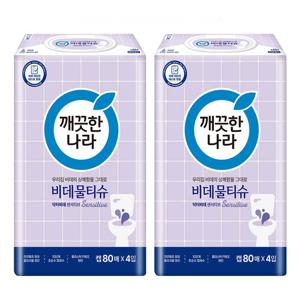 깨끗한나라 비데물티슈 닥터비데 센서티브 캡형 80매 8팩