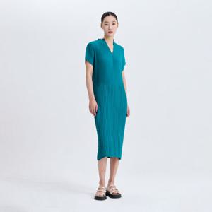 [플리츠미(여성)]지그재그 V넥 피아노 원피스_EPOPM325001