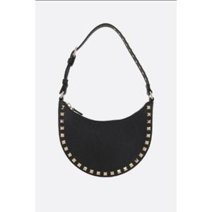 VALENTINO GARAVANI Rockstud mini hobo bag in grainy leather 7W2P0AI7VSH0NO