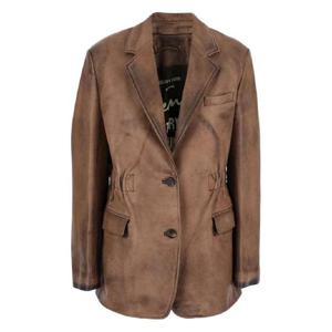 Golden Goose 레더 싱글 브레스티드 재킷 GWP02370P002166