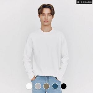 [지오다노] 남성 폰테 라운드넥 긴팔 티셔츠 025504