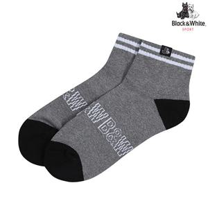 [블랙앤화이트]남성 로고포인트 단목 양말 8105GXSC_GREY