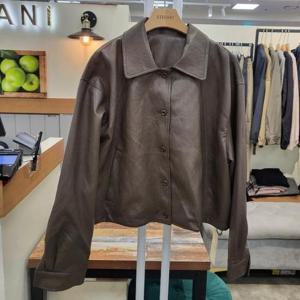 스테파니 HC03 베이직 숏 카라 스팅 레더 자켓 A25JK5312