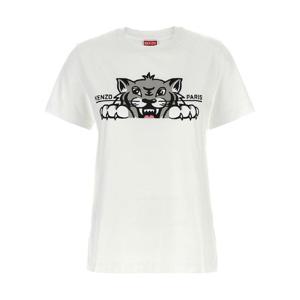 겐조   반팔 티셔츠 FW25 FF62TS3524SO02 5796916 White